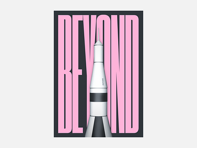 Beyond 3d illustration minimalist poster space