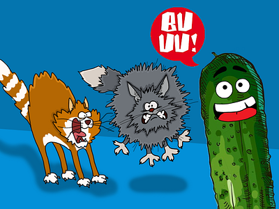 Cucumber vs Cats animation concept cucumber graphic kid photoshop vector