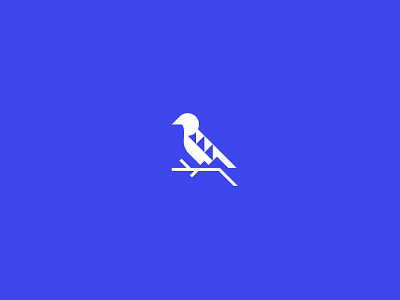 Songbird bird design geometric icon illustration style vector