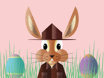 Ranger Cottontail easter egg illustration illustrator park rabbit texture vector