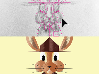 Ranger Rabbit Process design illustration process rabbit sketch texture vector