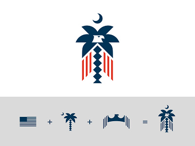 Palmetto Process branding eagle flag icon identity identity design illustration logo palmetto process vector