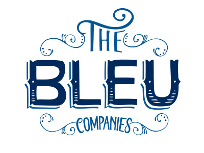 The Bleu Companies branding identity lettering logo