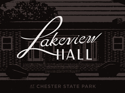 Lakeview Hall brand development branding design illustration lettering logo outdoors state park texture typography vector