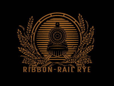 Ribbon-Rail Rye design illustration liquor rye texture train type vector whiskey