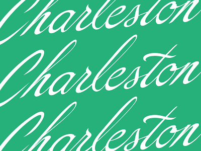 Charleston cursive lettering script type vector