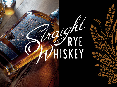 Straight Rye illustration label label design lettering packaging packaging design rye script spirits whiskey