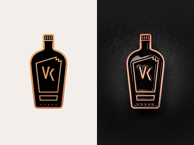 VK Enamel Pin bottle bourbon design enamel icon pin vector whiskey