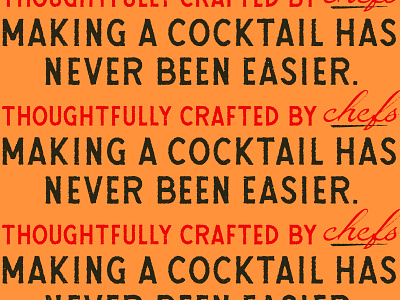 Crafted Type & Cocktails custom design script texture type typography vector