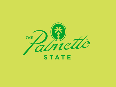 The Palmetto State design lettering palmetto script south carolina tree type typography vector