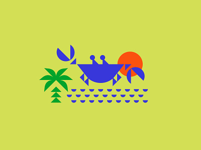 Tickle Crabs beach coastal crab design illustration shapes vector