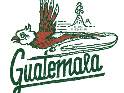 Quetzal guatemala illustration lettering texture typography