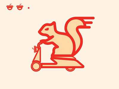 Flying Squirrel acorn character concept icon illustration squirrel vector video game