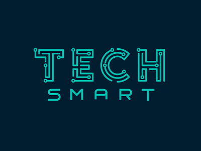 Tech Smart branding computer identity logo tech typography