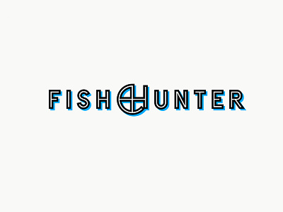 Fish Hunter branding crosshairs fish fishing hunting lettering logo target type typography