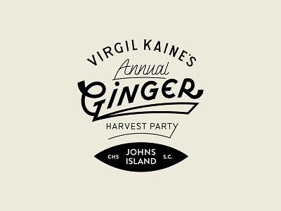 Ginger Harvest Party bbq bourbon branding lettering music party south type typography whiskey