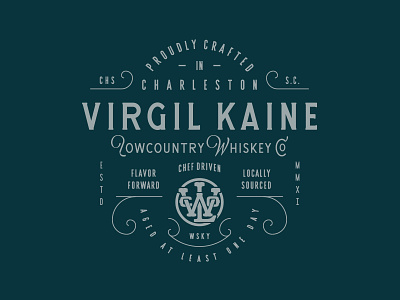 The Virgil Kaine Type branding lettering lockup logo south carolina type typography whiskey