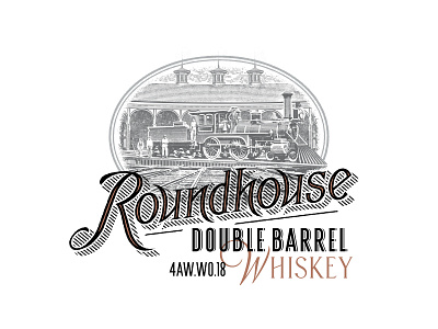 Roundhouse branding hand lettering illustration lettering letters serif style texture typography vector whiskey