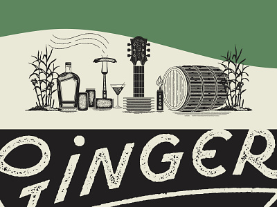 Ginger Harvest Party bbq brand development branding cocktails design illustration lettering music texture type typography vector whiskey