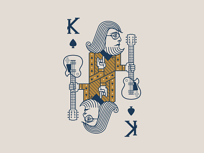 King of Rock guitar illustration king music playing card rock rock and roll vector