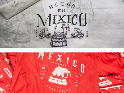 Hecho en Mexico T-shirt appareal apparel branding design eagle identity illustration lettering mexico screen print sketch snake tshirt type typography