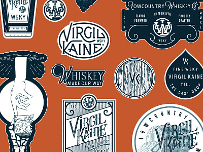 VK Stickers bourbon branding design icon identity illustration lettering liquor spirits sticker type typography vector whiskey