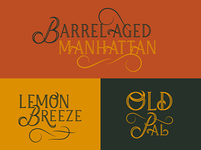 Cocktail Lettering bourbon cocktail custom lettering liquor serif spirits type typography whiskey