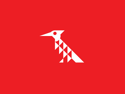 Woodpecker bird geometric icon woodpecker