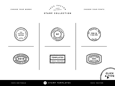 Stamp Collection adobe bundle collection creative market custom font grunge ink mail postage stamp stamps template texture type vector