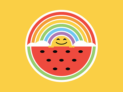 Summer Vibes happy illustration rainbow sticker summer sun sunny watermelon