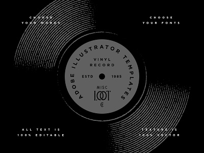 Vinyl Record Template design illustrator music product record template texture type vector vinyl