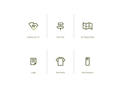 SC State Parks Icon Set branding icon iconography illustration outdoors parks social ui ux