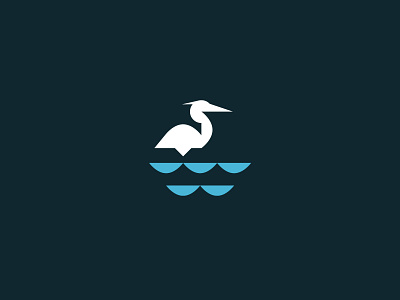 Great Blue Heron bird design heron icon illustration style vector