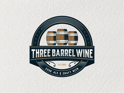 THREE BARREL WINE branding design illustration logo logo design luxury logo vector vintage vintage logo wine wine logo