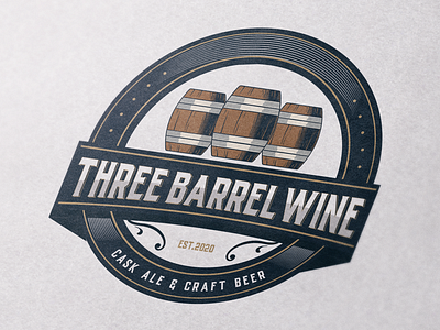 THREE BARREL WINE LOGO MOCKUP