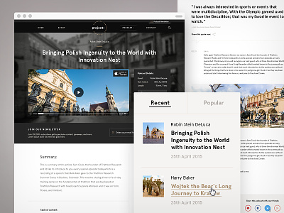 Project Kazimierz — Post Page header krakow mobile podcast post quote responsive sidebar ui video website