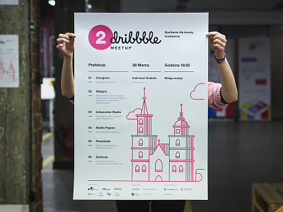 2nd Dribbble Meetup in Kraków! design dribbble helvetica illustration krakow meetup minimalism minimalistic poster typography