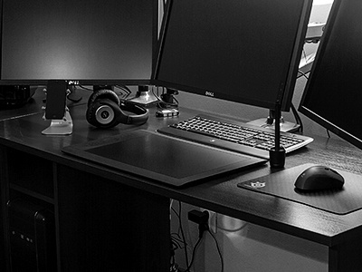 My Worspace 2013 dell ergotron intuos iphone iphone stand logitech mouse mousepad office pc screen setup tablet wacom workspace