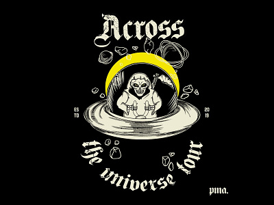 Across the universe adobe photoshop apparel branding illustration tee design vector