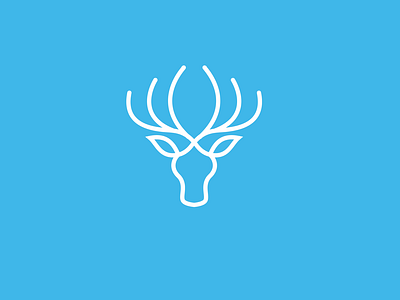 Deer Head flat minimal logo