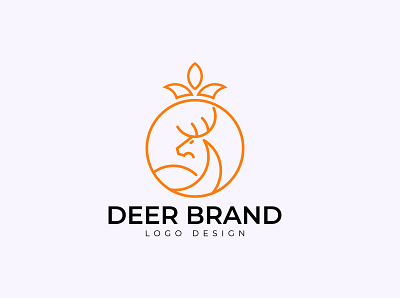 Deer brand Logo design branding corporate deer head logo design flat icon illustrator logo minimal vector
