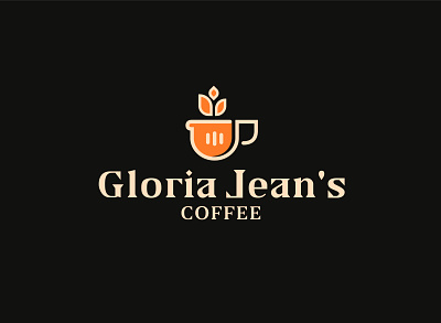 Gloria Jean's coffee logo redesign branding coffee logo flat glorea jeans coffe logo logo minimal vector