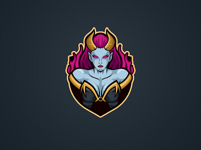 The Queen of Demon demon design devil esport esportlogo illustration logo queen woman