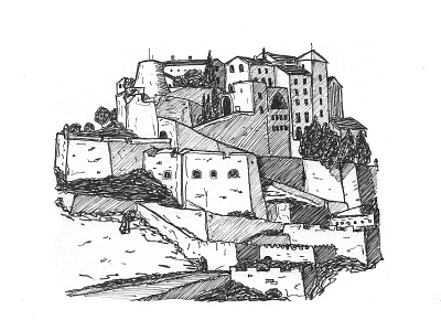 Cardona's Castle architecture artwork design drawing hand drawn handdrawn illustration inkpen picture sketch