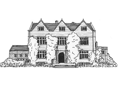 British mansion architecture artwork design drawing hand drawn handdrawn illustration inkpen picture sketch