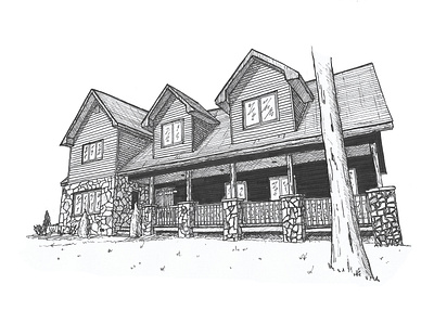 Countryside house architecture artwork drawing gift hand drawn handdrawing handdrawn illustration inkpen sketch
