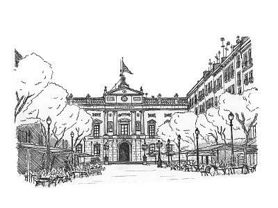 Plaça de la Font, Tarragona architecture artwork drawing gift illustration inkpen picture sketch sketching urban