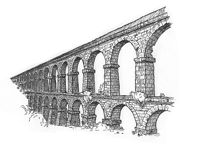 Roman Aqueduct architecture artwork design drawing gift handdrawing history illustration picture ruins sketch