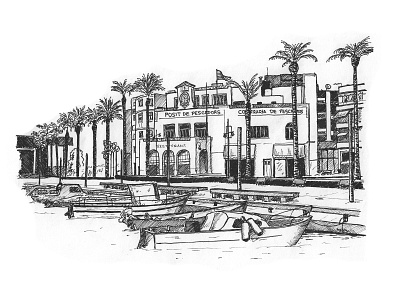 Fishermen's neighborhood Serrallo architecture design drawing gift illustration inkpen picture port portfolio serrallo sketch sketching urban