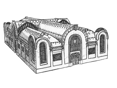 Mercat Central de Tarragona architecture artwork drawing hand drawn handdrawn illustration picture sketch sketching urban urban sketching